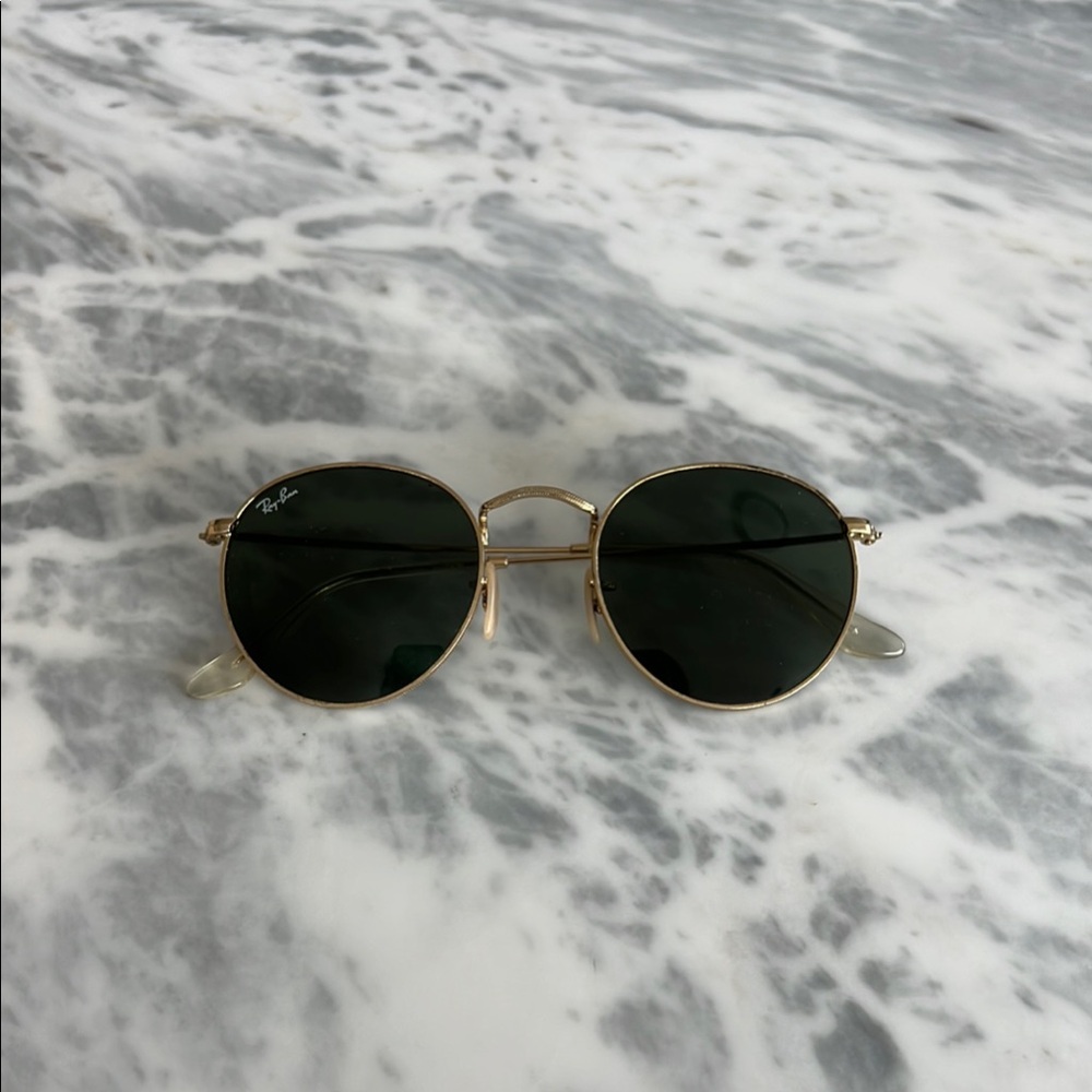Ray-Ban Gold Frame Sunglasses with Dark Lenses